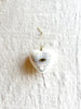 white heart with gold eye glass christmas ornament
