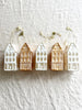 canal house glass christmas ornament alternating gingerbread and white colors