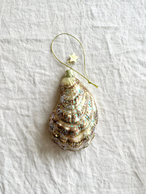 gold oyster glass christmas ornament