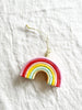Rainbow Glass Christmas Ornament with gold ribbon