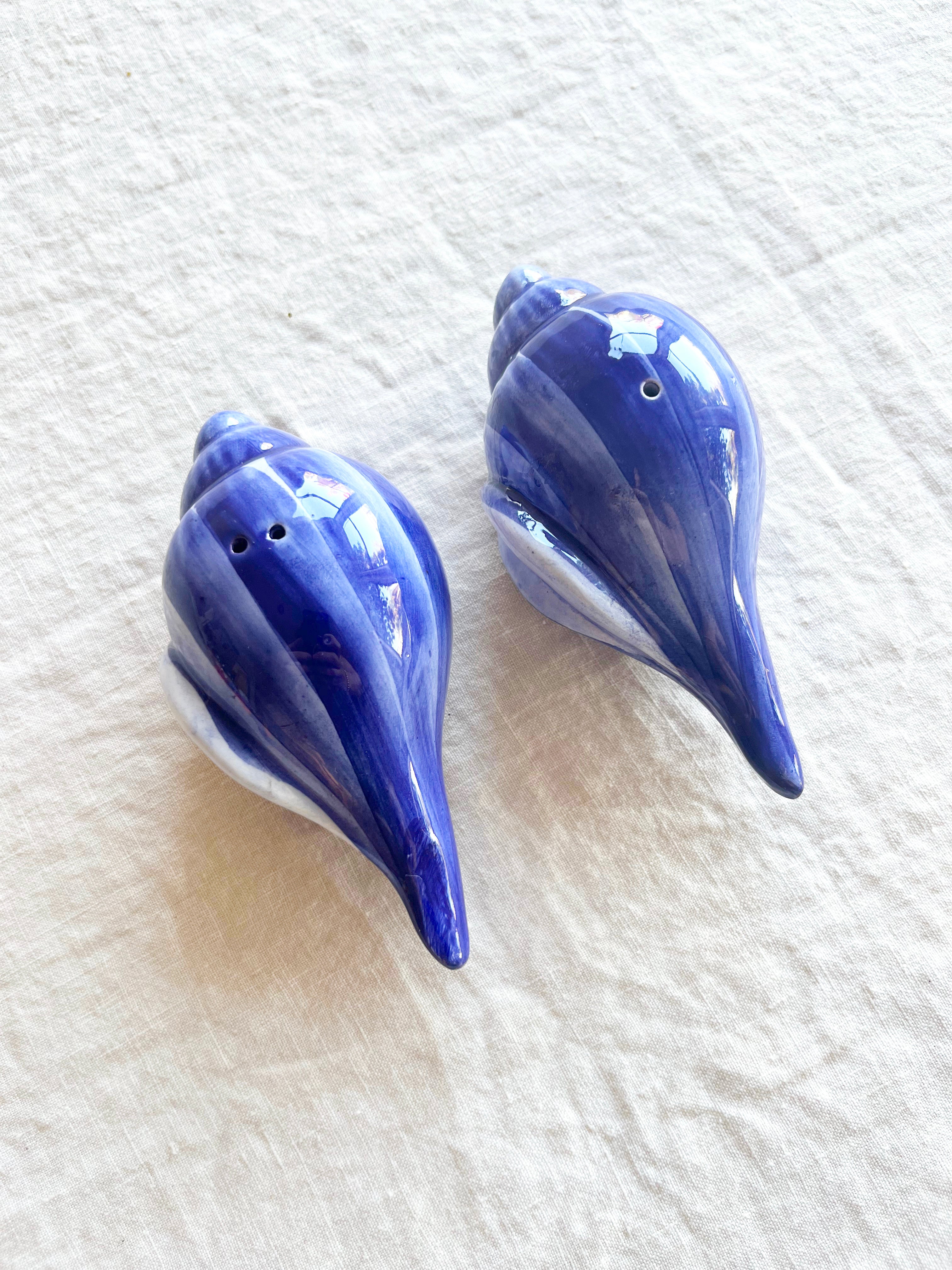 Conch Salt & Pepper Set - Blue