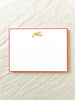 The Printery Lobby Lobster Note Cards white with gold lobster and red edge 6.25 by 4.5 inches single card
