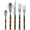 sabre stainless steel flatware set with tortoiseshell resin handles
