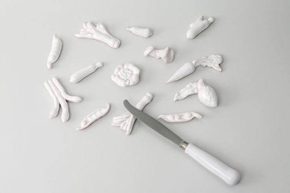 Vegetable or veggie Knife Rests assorted shown with knife