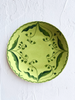 lime dinner plate with green floral design 10.5 inch