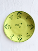 lime dinner plate with green floral design 10.5 inch
