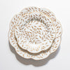 hand painted limoges porcelain bread plate with gold vine pattern and gold rim with salad plate