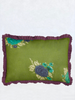 green floral ruffle pillow cover 14 inch