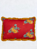 red floral ruffle pillow cover 14 inch