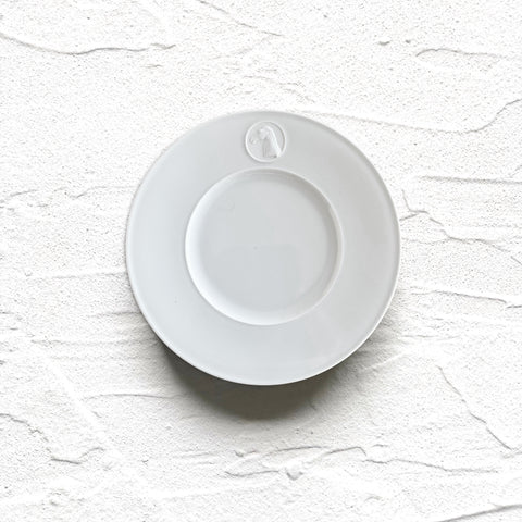 white bread plate ceramic with horse design 6.25 inch