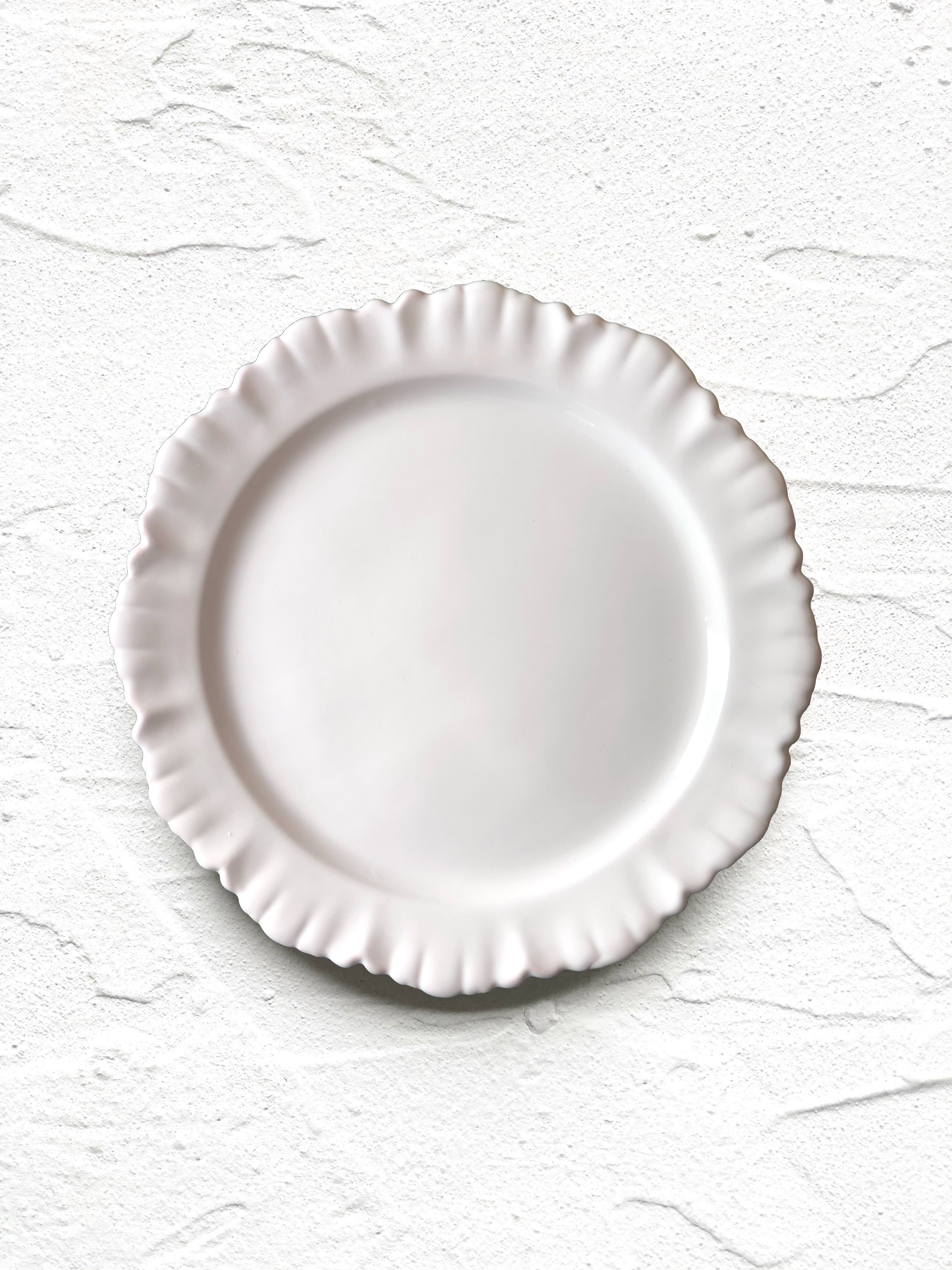 white ruffle edge salad plate 8.2 inch