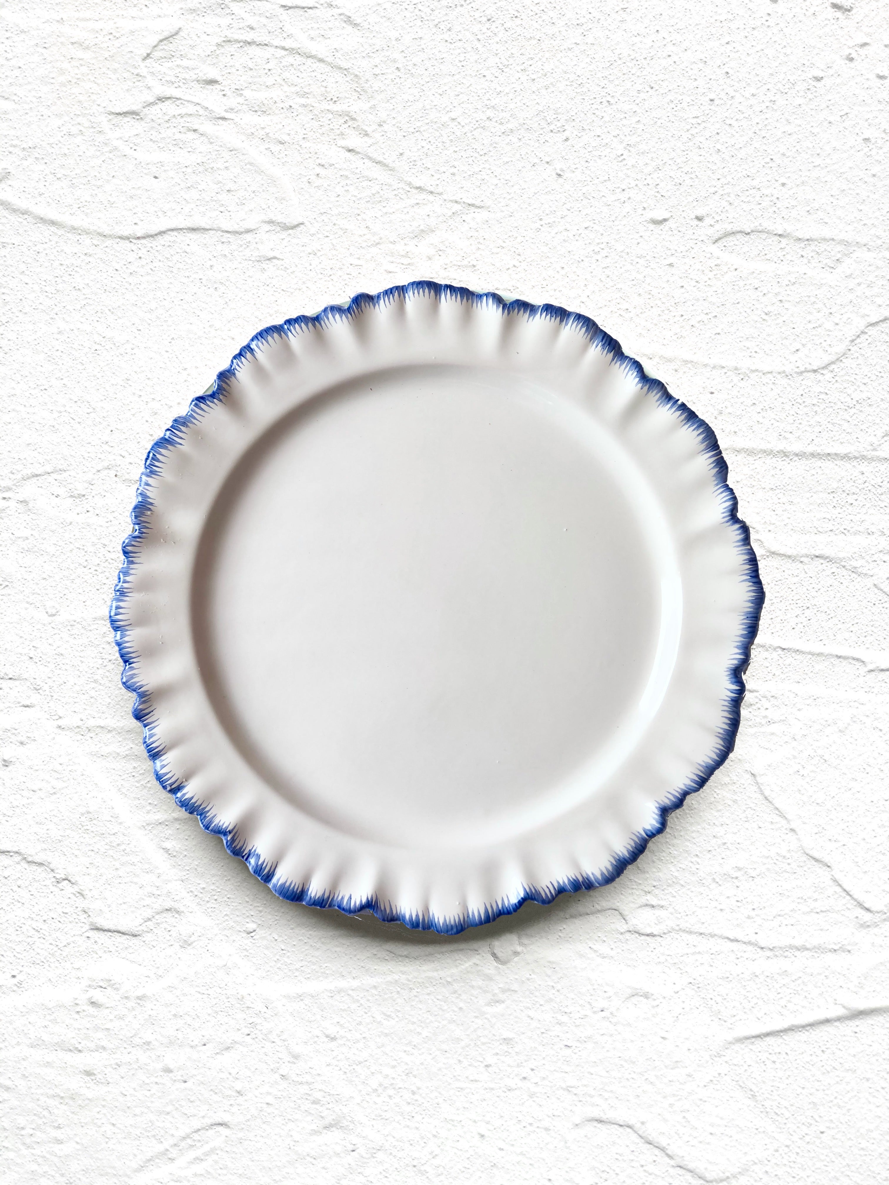 ruffle salad plate blue edge 8.2 inch