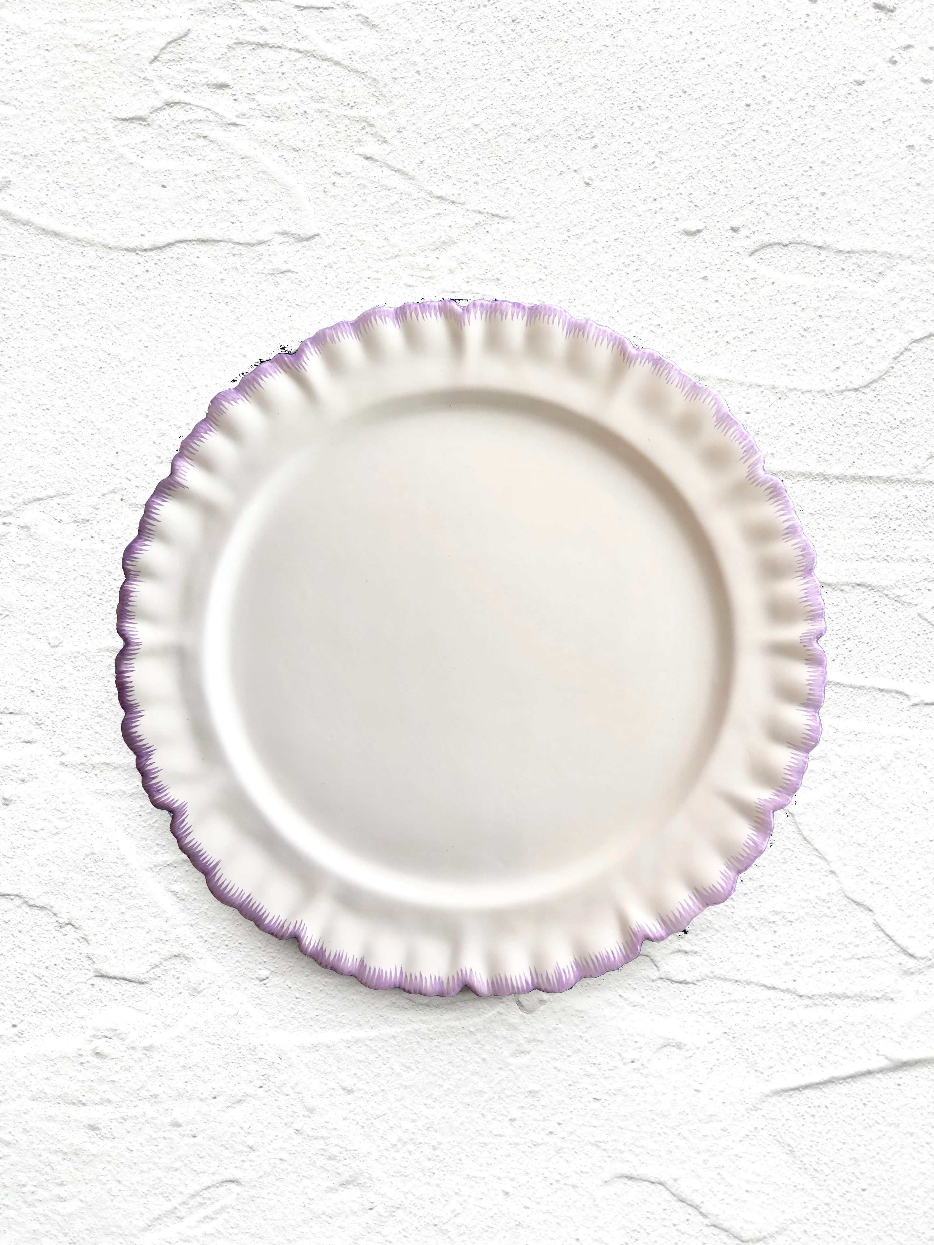 ruffle salad plate purple edge 8.2 inch