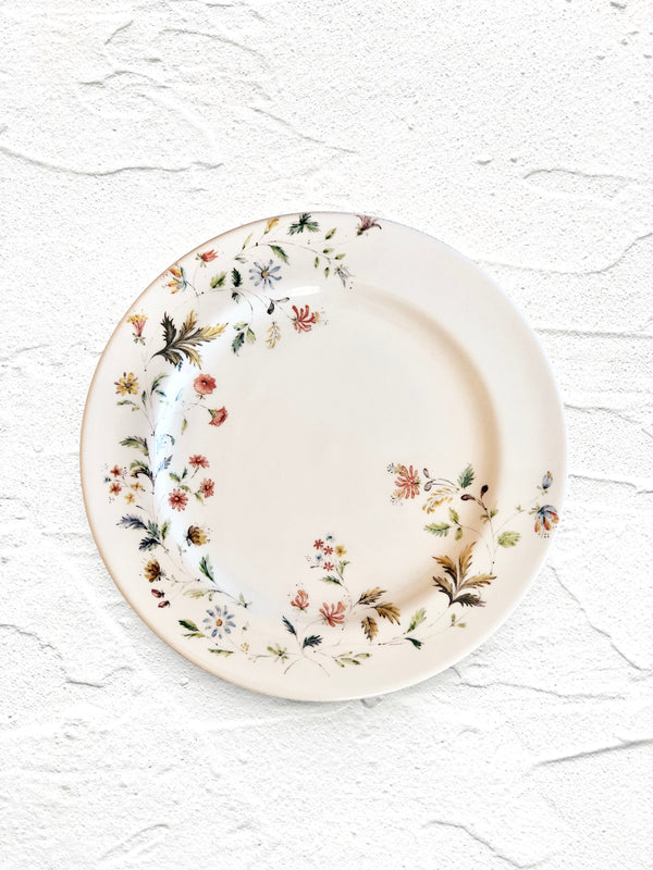 floral salad plate sirena rouge white top view