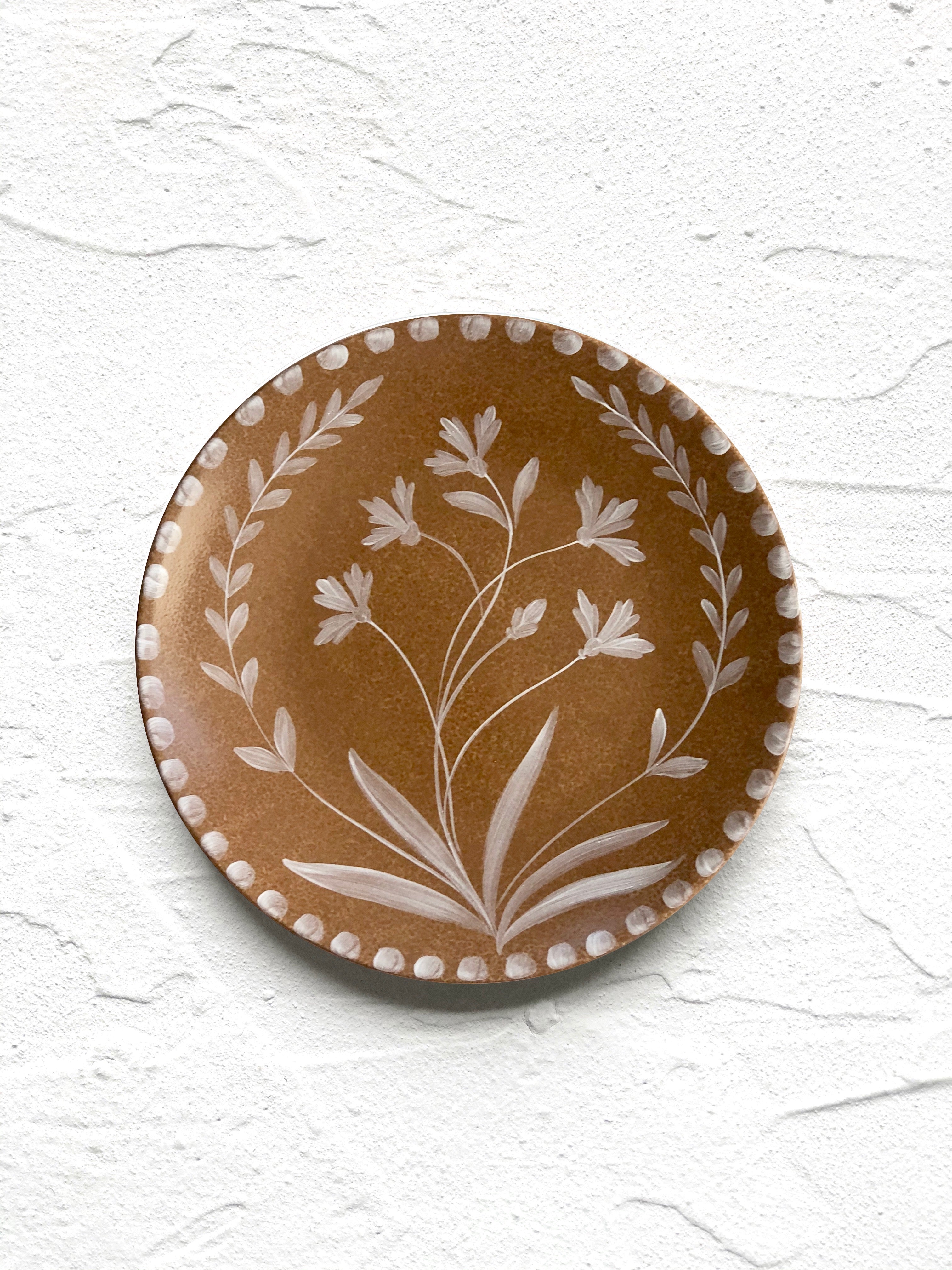 Umber toned brown salad plate