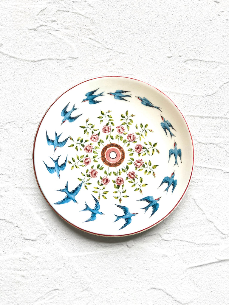 salad plates with sparrow design 6 inch