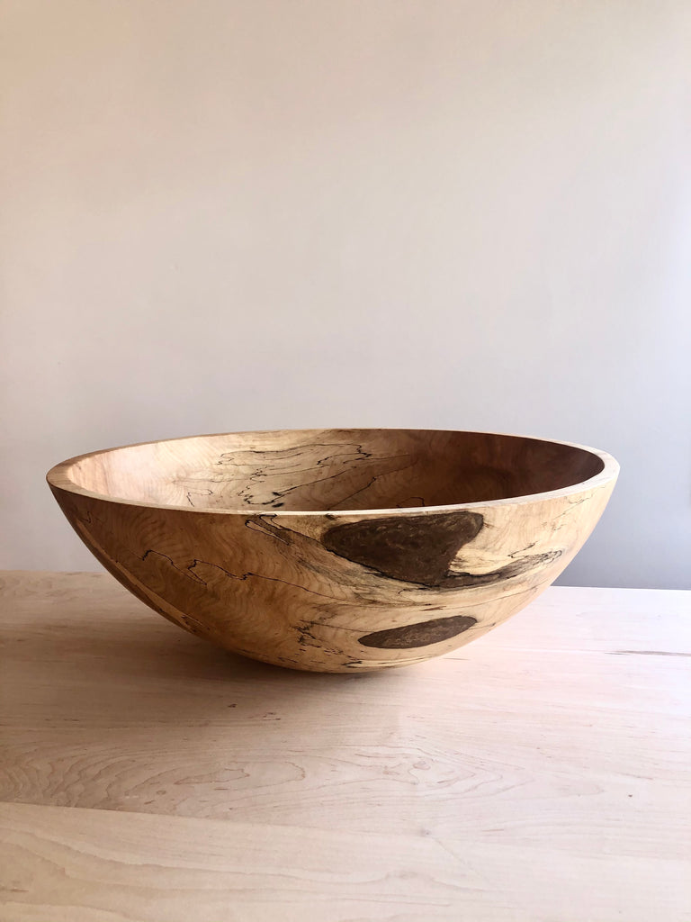 wooden bowls spalted maple wood side angle detail